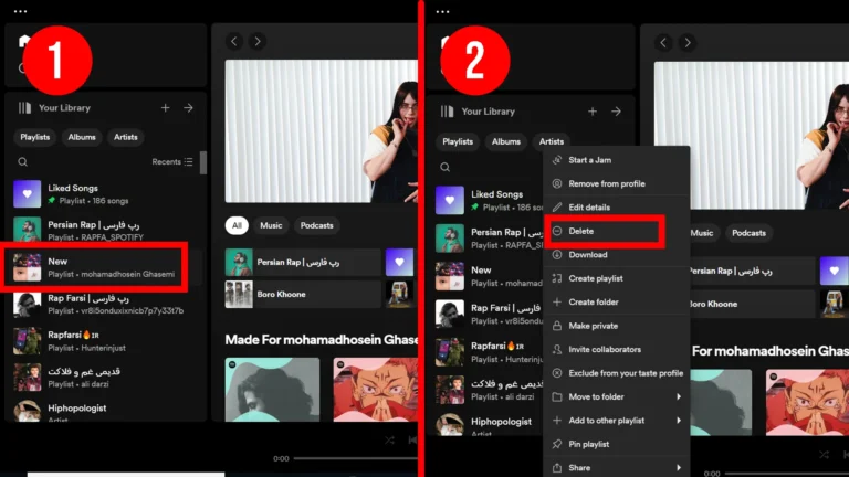 نحوه حذف پلی لیست در اسپاتیفای (کامپیوتر)