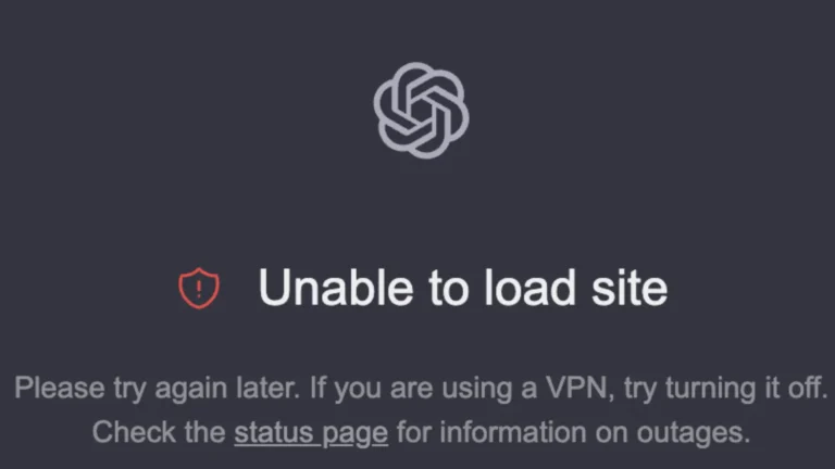 خطاهای متداول چتجیپیتی - Unable to load site