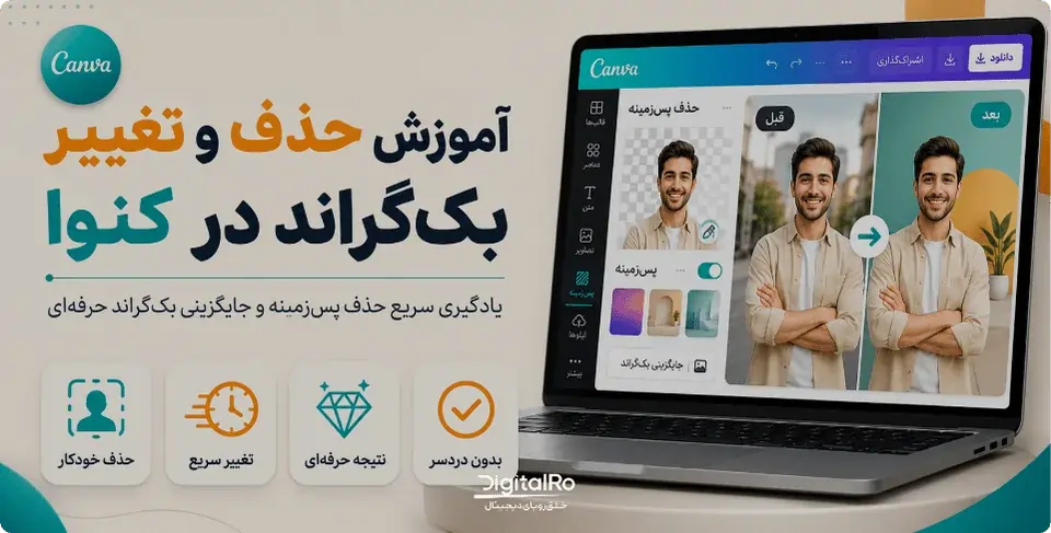 آموزش حذف یا تغییر بک گراند در کنوا