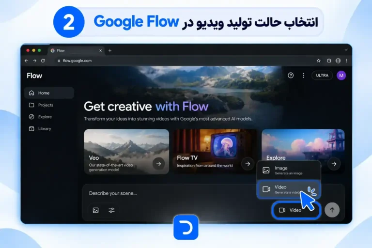 آموزش ساخت ویدیو با گوگل فلو​ (2)