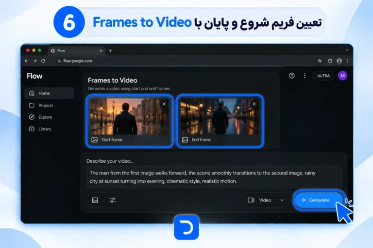 آموزش ساخت ویدیو با گوگل فلو​ (6)