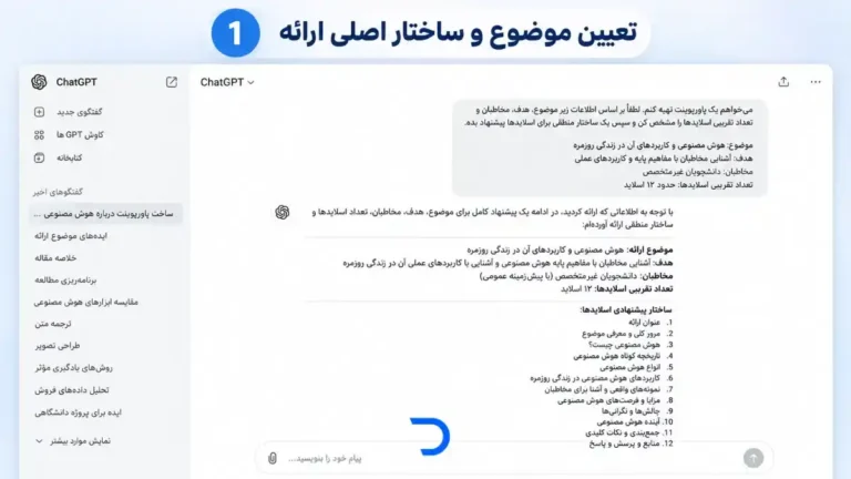 آموزش ساخت پاورپوینت با چت‌جی‌پی‌تی​ (1)